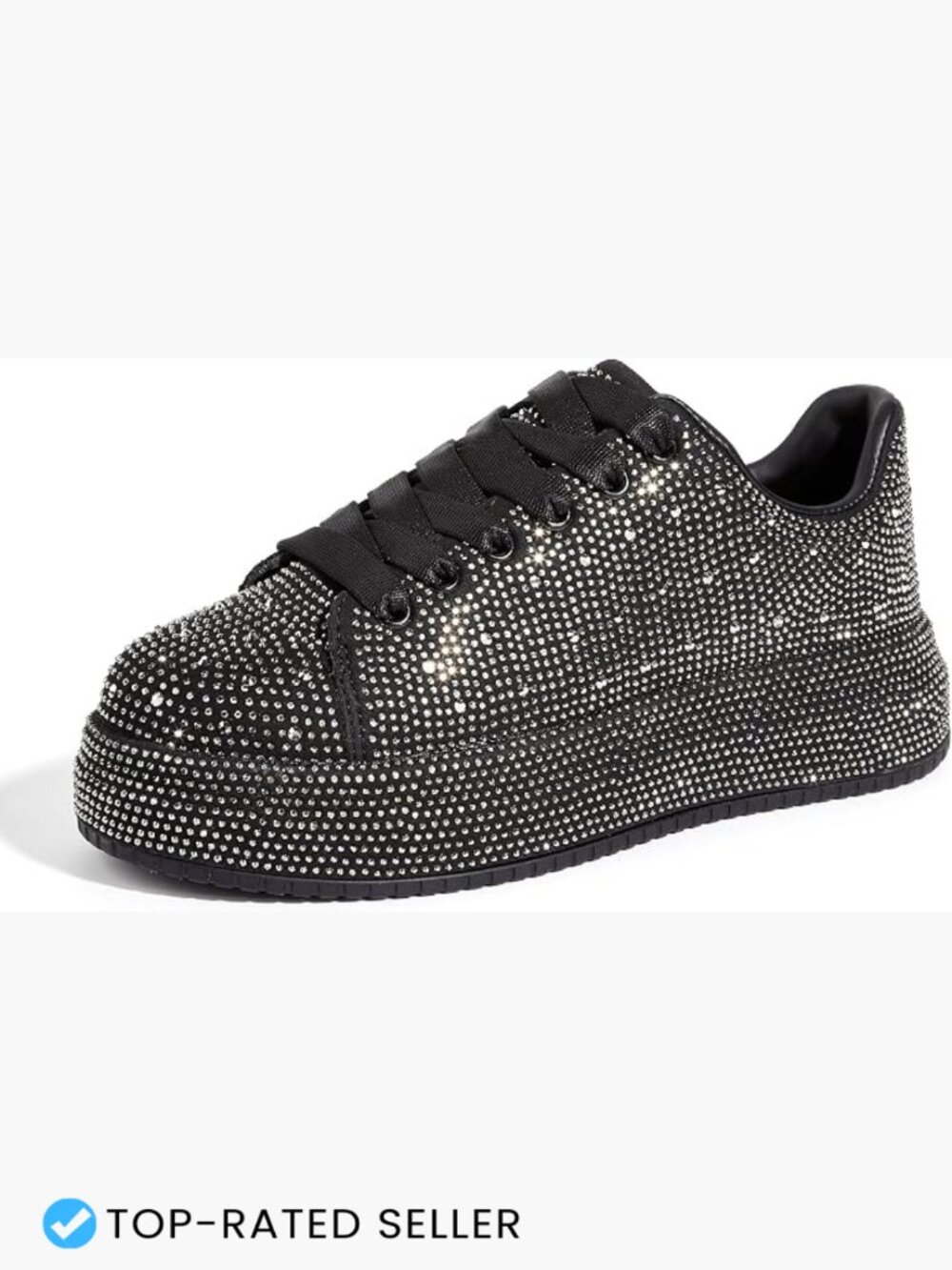 Rhinestone Platform Sneakers Women Sparkly Glitter Bling Tennis Shoes